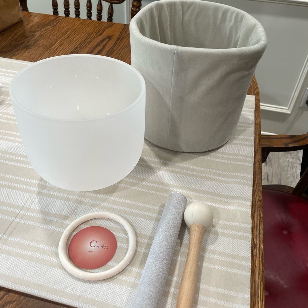 C (Root) Frosted Crystal Singing Bowl Set